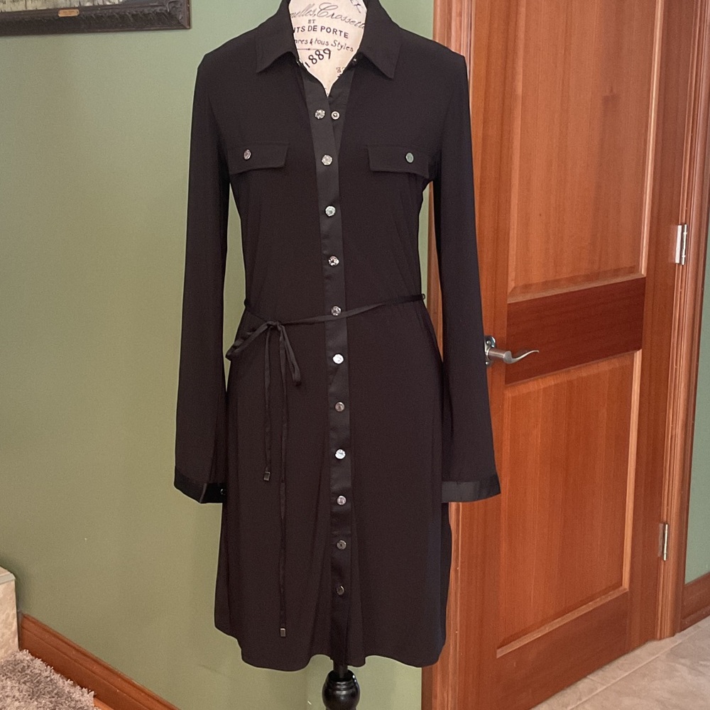 White House Black Market Long Sleeve Black Dress, Sz S